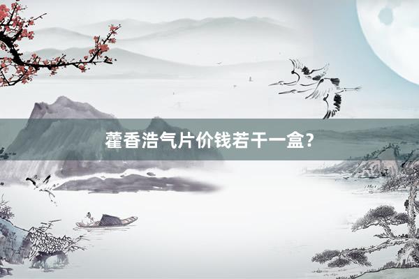藿香浩气片价钱若干一盒？
